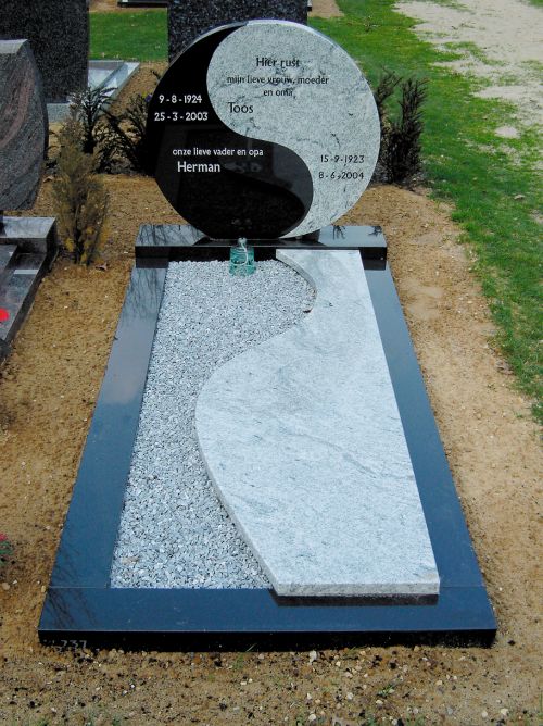 Enkel monument Viscount White - Zwart graniet (EM045)
