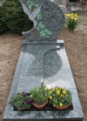 Enkel monument Olive Green graniet (EM056)