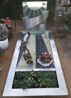 Glas met RVS monument Glas met RVS monument